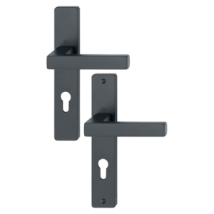 Hoppe Toulon Sets De Manilla Con Placa Negro Mate