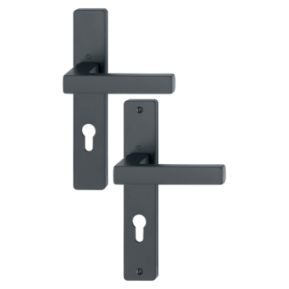 Hoppe Toulon Sets De Manilla Con Placa Negro Mate