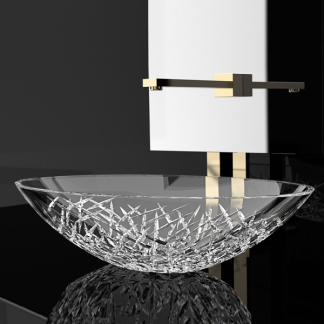 Glass Design Ice Oval Small Lavamanos