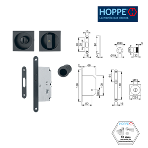 Hoppe Cierre de Gancho para Puerta Corrediza Privacy