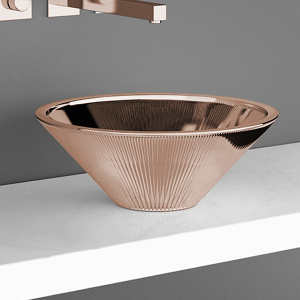 GLASS DESIGN TECNO LUX 40  LAVAMANOS ROSE GOLD 40 X 15.5  CM
