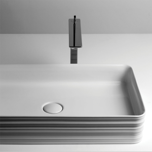 VALDAMA TRACE LAVAMANO 65X38 H12 GLOSSY WHITE