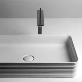 VALDAMA TRACE LAVAMANO 65X38 H12 GLOSSY WHITE