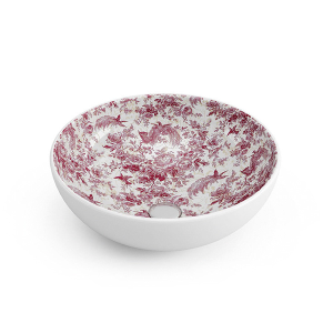 BATHCO  LAVAMANOS REDONDO 40X15 RED SICILIA FLORES